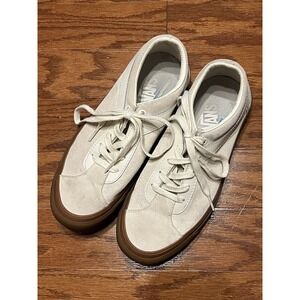 Men's Women's Unisex Suede Vans Sneakers Shoes Sz 7 M ,‎ 8.5 W Cream Color VGC!